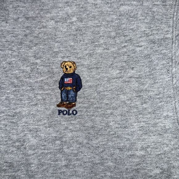 Polo Ralph Lauren women’s grey American flag bear hoodie size XS - Picture 3 of 7